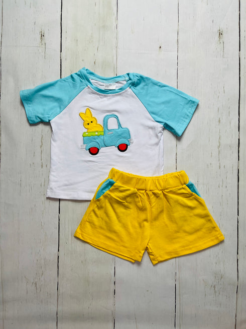 Bowtism Boys Peep Truck Shorts Set - Bowtism